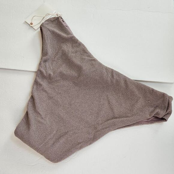 Good American Sparkle Rib Good Waist Cheeky Bikini Bottom Lilac Plus 2X Beach - Picture 2 of 9